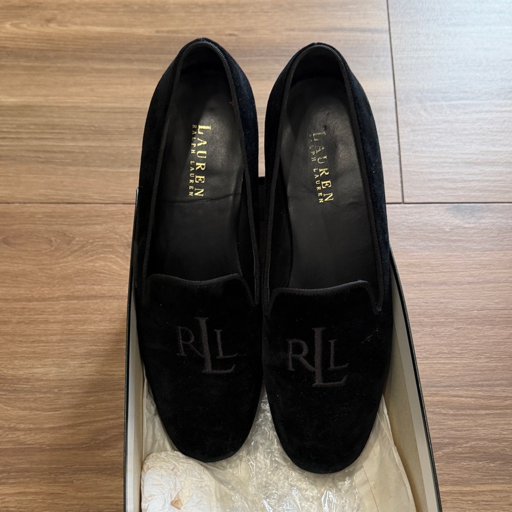 Lauren Ralph Lauren Black Velvet Loafers